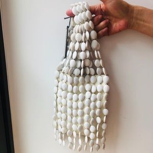 Maliparmi White Beaded Bag